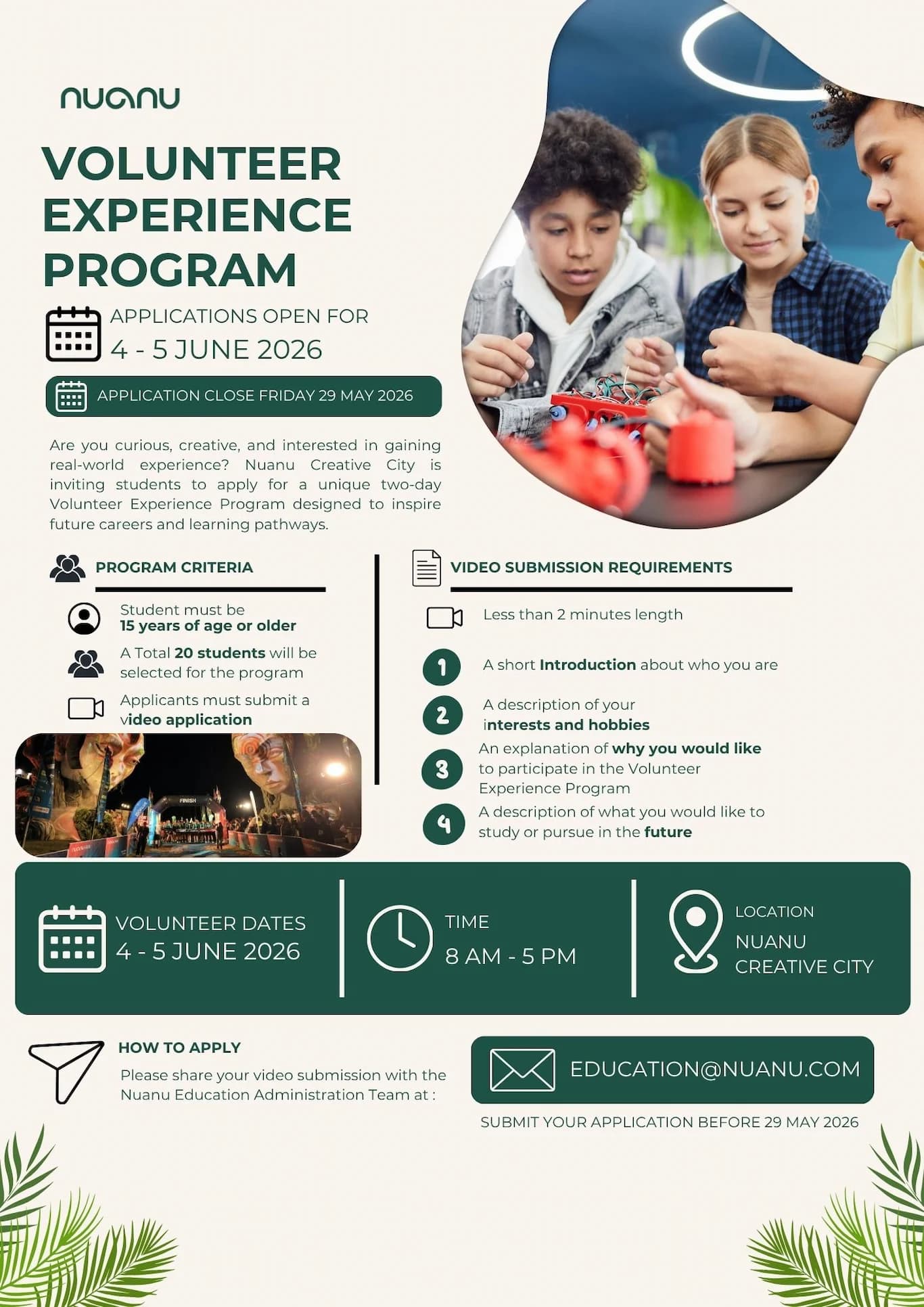 Nuanu Education Volunteer Experience
